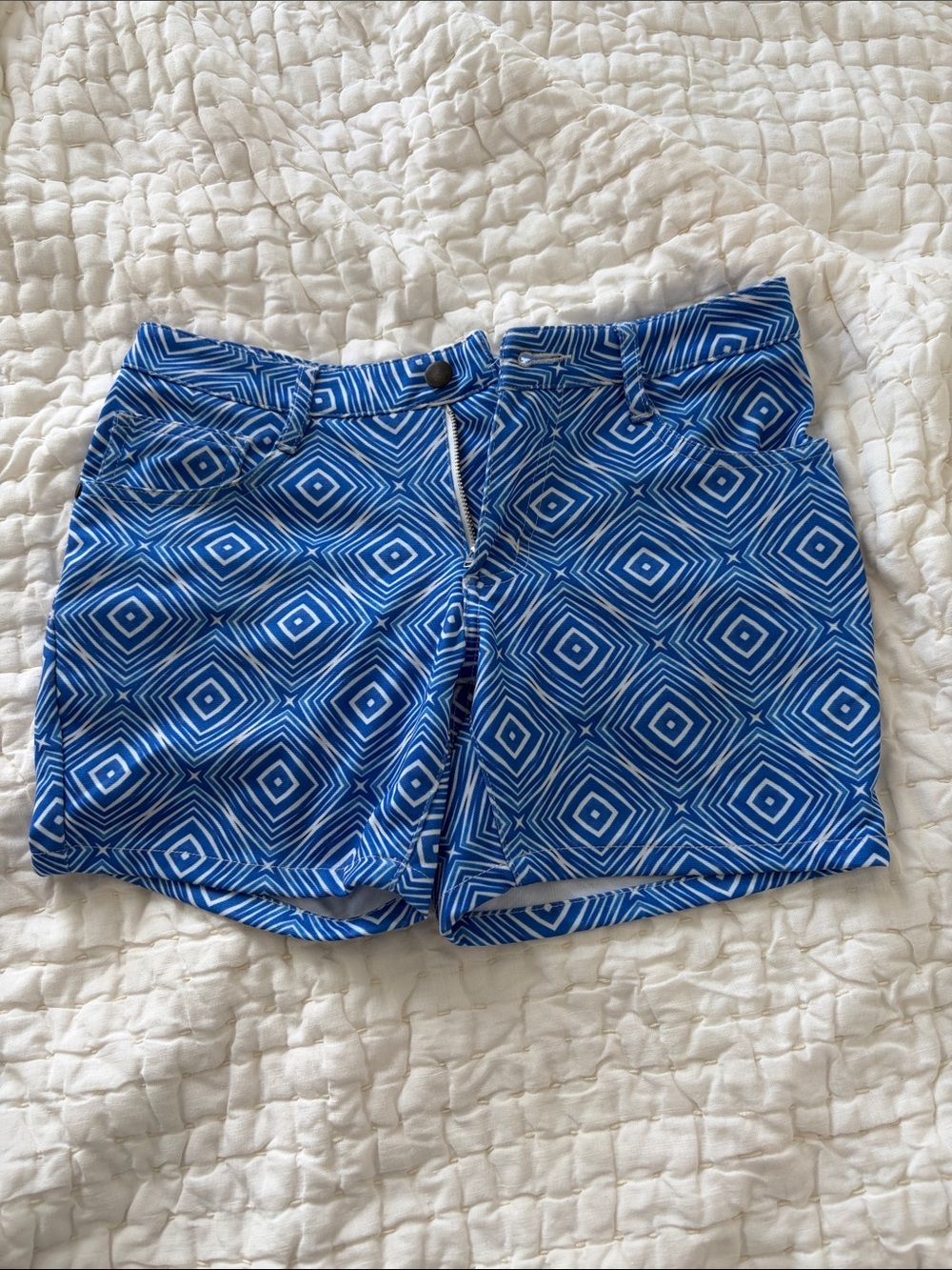 Men’s Blue Geometric Print Shorts